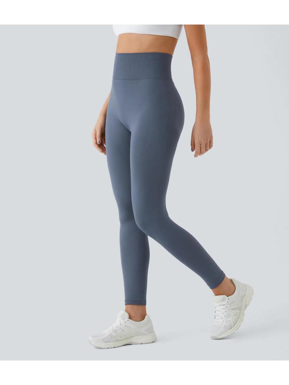 Halara OneForm Seamless Flow High Waisted Ruched Leggings Indigo Size M 7/8 - Picture 6 of 9